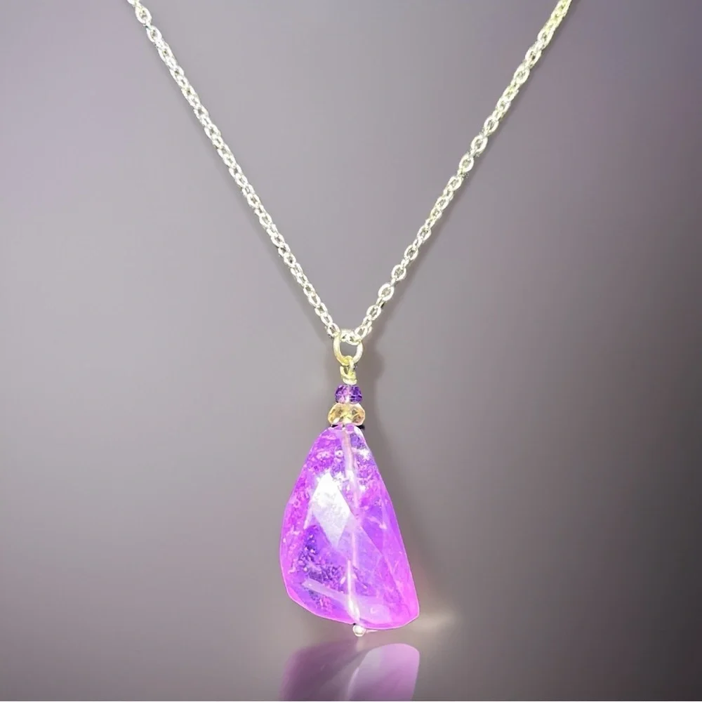Genuine Amethyst Pendant Necklace!